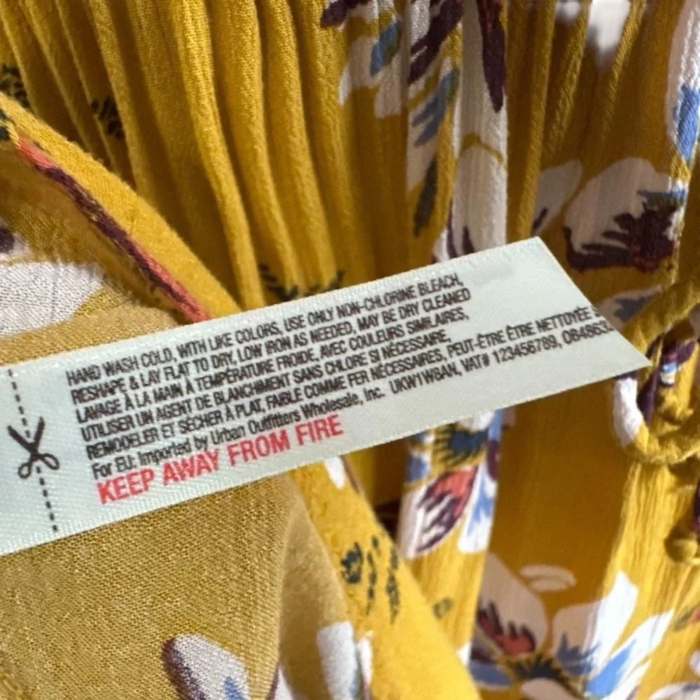 Intimately Free People Womens Jolene Floral Tank Dress Sz Medium Yellow - Picture 10 of 11